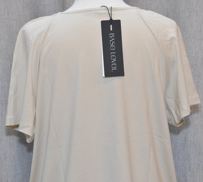 Base Level "Yona" Short Sleeve Top in Light Beige
